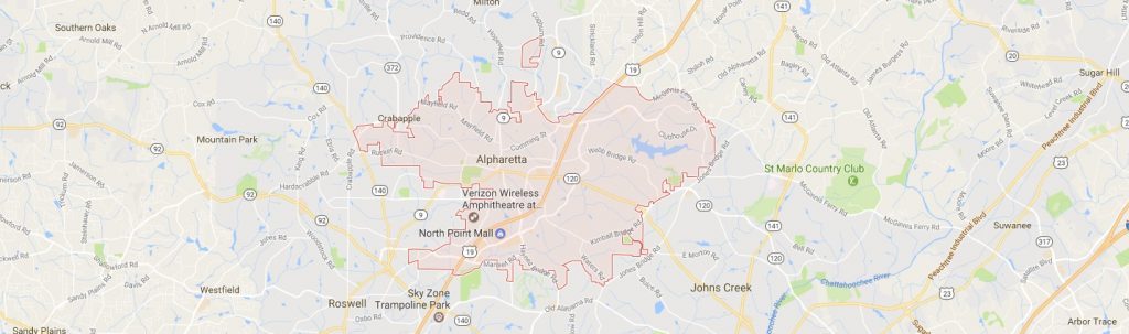 Alpharetta electrician service map